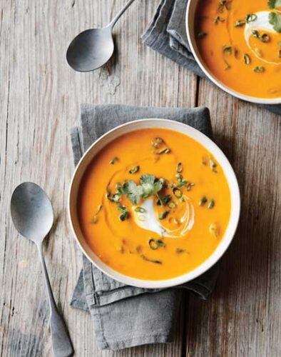 Winter Squash and Red Lentil Soup with Chard Recipe